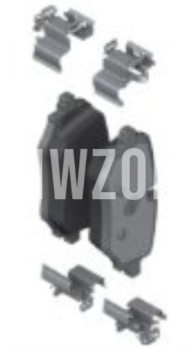 Rear brake pads (330x20mm diameter) // grey gloss caliper (OEM)