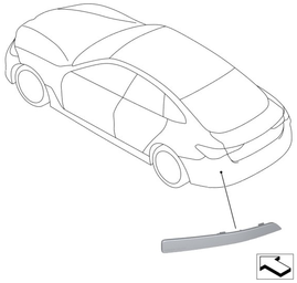 Rear bumper reflector lens left G26/G26 LCI M-Packet bumper (OEM)