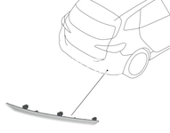 Rear bumper reflector lens right U06 standard bumper