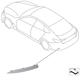 Rear bumper reflector lens left G26/G26 LCI standard bumper (OEM)