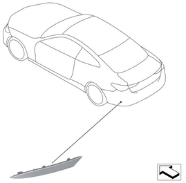 Rear bumper reflector lens left G22/G22 LCI/G23/G23 LCI standard bumper (OEM)