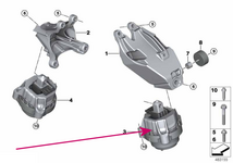 Engine mount hydraulic left 30d, 40d B57X B57Y