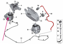 Engine mount hydraulic right 30d, 40d B57P B57R