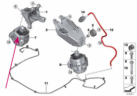 Engine mount hydraulic right 30d, 40d B57P B57R (OEM)