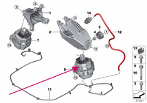 Engine mount hydraulic left 30d, 40d B57P B57R