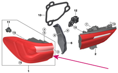 Taillight right, outer X2 F39 // 01.03.2020-