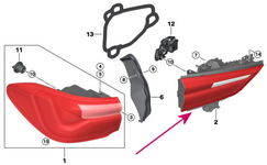 Taillight left, inner X2 F39 // 01.03.2020-