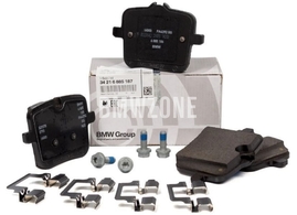 Rear brake pads (398x28mm diameter) - 4 guide shims (OEM)