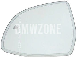 Outside mirror glass left Gx series X3/X4, X5/X6, X7, XM driver side // with automatic dimming+with a blind-spot vehicle warning (OEM)