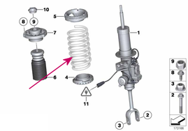 Front suspension spring (adaptive chassis) // 26.04.2011-16.10.2011 (OEM)