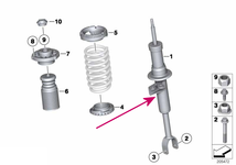Front shock absorber right F10 (standard chassis)