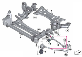 Front control arm left rear X3 F25, X4 F26 (OEM)