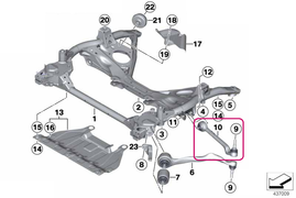 Front control arm left rear Fx series 1,2 (OEM)