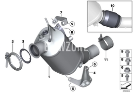 Diesel particulate filter (DPF) Fx 18d, 20d, 25d N47N  N47S1 // EU6 EURO6 (OEM)