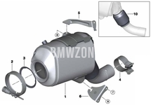 Diesel particulate filter (DPF) Ex 25d, 30d/3.0d M57N2 // EU4 EURO4