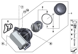 Oil filter housing with seals N55 (OEM)