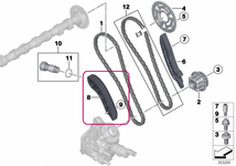 Timing chain tensioner guide BMW 11317797898