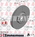 Front left brake disc (374x36mm) / 154mm inner diameter