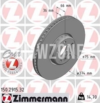 Front right brake disc (374x36mm) / 154mm inner diameter