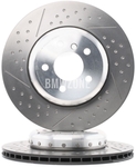 Rear brake disc (345x24mm) M-Performance perforated / 185mm brake drum