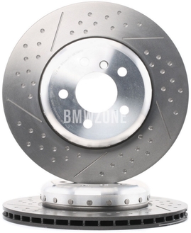 Rear brake disc (345x24mm) M-Performance perforated / 185mm brake drum