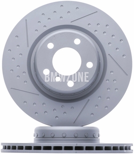 Rear brake disc (345x24mm) M-Performance perforated / 161mm brake drum