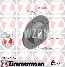 Rear brake disc (280x10mm) perforated