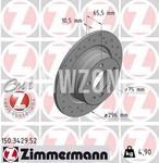 Rear brake disc (296x10,5mm) perforated