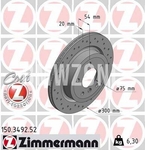 Rear brake disc (300x20mm) perforated