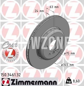 Rear brake disc (345x24mm)