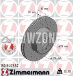 Front brake disc (324x30mm) perforated