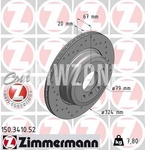 Rear brake disc (324x20mm) perforated