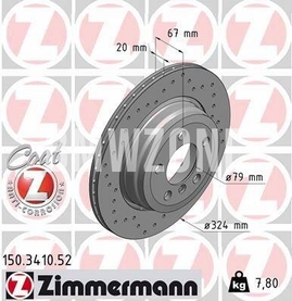 Rear brake disc (324x20mm) perforated
