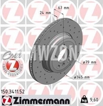 Rear brake disc (345x24mm) perforated