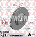 Front brake disc (374x36mm)