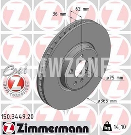 Front brake disc (365x36mm)