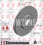 Front brake disc (365x36mm) perforated