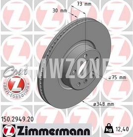 Front left brake disc (348x30mm)