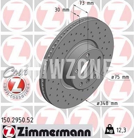 Front right brake disc (348x30mm) perforated