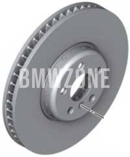 Front right brake disc (360x30mm) // grey gloss caliper (OEM)