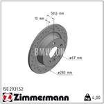 Rear brake disc (280x10mm) perforated