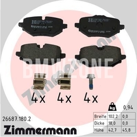 Rear brake pads (280x10mm / 300x20mm diameter)