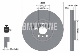 Front brake disc (335x30mm)