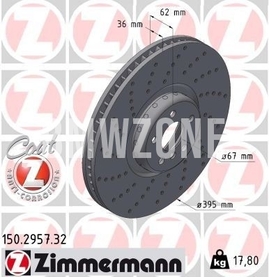 Front left brake disc (395x36mm) M-Performance perforated