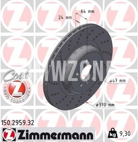 Rear left brake disc (370x24mm) M-Performance perforated