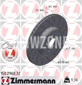 Rear right brake disc (370x24mm) M-Performance perforated