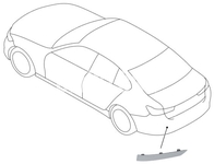 Rear bumper reflector lens left F70 standard bumper