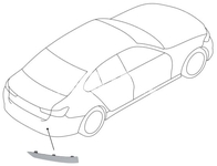 Rear bumper reflector lens right F70 standard bumper
