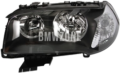 Headlight Halogen left X3 E83 H7+H7 with leveling motor // white turn signal