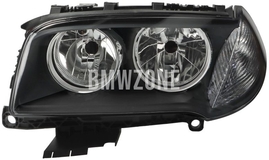 Headlight Halogen left X3 E83 LCI H7+H7 with leveling motor // white turn signal